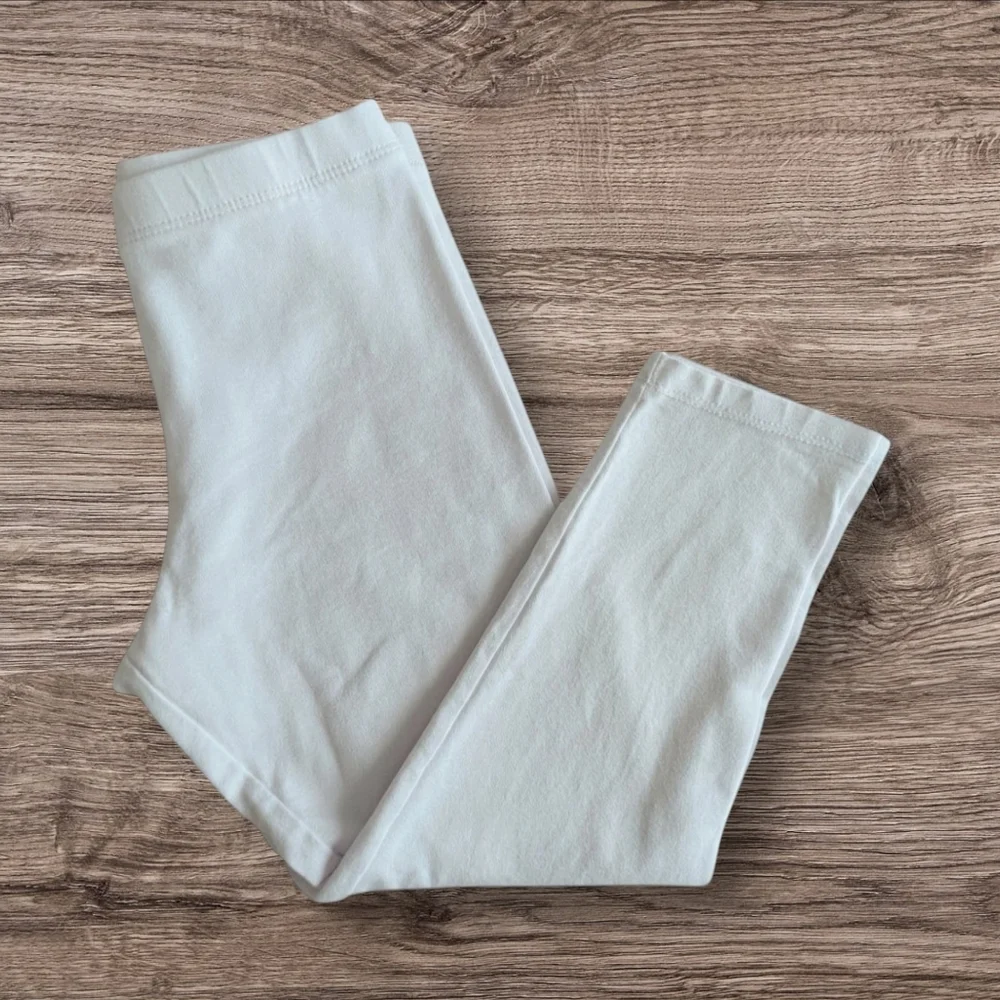 NWOT Children's Place Girls White Cotton Long Leggings Size M (7/8) 2 Pairs